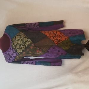 Colorful Patchwork Long Sleeve Dress